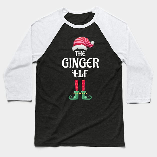 The Ginger Christmas Elf Matching Pajama Family Party Gift Baseball T-Shirt by BooTeeQue